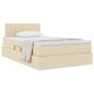 Preview: Aufbewahrungsbett mit Matratze Creme 120 x 190 cm Samt