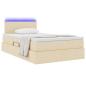 Preview: LED-Speicherbett mit Matratze Creme 120 x 190 cm Stoff