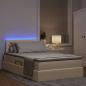 Preview: LED-Speicherbett mit Matratze Creme 120 x 190 cm Stoff
