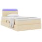 Preview: LED-Speicherbett mit Matratze Creme 120 x 190 cm Stoff
