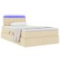 Preview: LED-Speicherbett mit Matratze Creme 120 x 190 cm Stoff