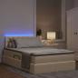 Preview: LED-Speicherbett mit Matratze Creme 120 x 190 cm Stoff