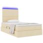 Preview: LED-Speicherbett mit Matratze Creme 120 x 190 cm Stoff