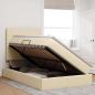 Preview: LED-Speicherbett mit Matratze Creme 120 x 190 cm Stoff