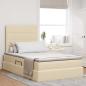 Preview: ARDEBO.de - LED-Speicherbett mit Matratze Creme 120 x 190 cm Stoff