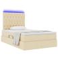 Preview: LED-Speicherbett mit Matratze Creme 120 x 190 cm Stoff