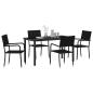 Preview: Garten Essgruppe 5 Stk. Schwarz Poly-Rattan