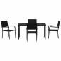 Preview: Garten Essgruppe 5 Stk. Schwarz Poly-Rattan