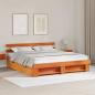 Preview: ARDEBO.de - Bettrahmen Wachsbraun 180 x 200 cm Massives Kiefernholz