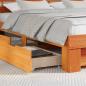 Preview: Bettrahmen Wachsbraun 180 x 200 cm Massives Kiefernholz