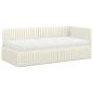 Preview: Eckbettgestell mit Matratze mit Kopfteil 2 stk. Creme Samt