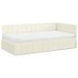 Preview: Eckbettgestell mit Matratze mit Kopfteil 2 stk. Creme Samt