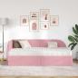 Preview: Eckbettgestell mit Matratze 2 stk. Rosa 90 x 200 cm Samt