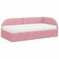 Preview: Eckbettgestell mit Matratze 2 stk. Rosa 90 x 200 cm Samt