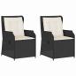 Preview: Gartenbank 2 stk. Schwarz Poly-Rattan