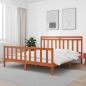 Preview: ARDEBO.de - Bettrahmen mit Kopfteil 2 pcs Wachsbraun 205,5 x 185,5 x 100 cm