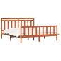 Preview: Bettrahmen mit Kopfteil 2 pcs Wachsbraun 205,5 x 185,5 x 100 cm