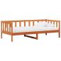 Preview: ARDEBO.de - Tag-Bett mit Kopfteil Wachsbraun und Weiß 90 x 200 cm