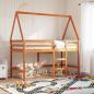 Preview: ARDEBO.de - Hochbettrahmen Wachsbraun 90 x 190 cm Massives Kiefernholz