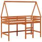 Preview: Hochbettrahmen Wachsbraun 90 x 190 cm Massives Kiefernholz