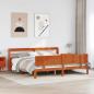 Preview: ARDEBO.de - Bettrahmen mit Regal 2 stk. Wachsbraun Massivholz Kiefer