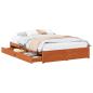Preview: Bettrahmen mit Schubladen 3 pcs Wachsbraun Massivholz Kiefer