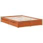 Preview: Bettrahmen mit Schubladen 3 pcs Wachsbraun Massivholz Kiefer
