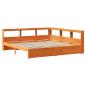 Preview: Bücherregal-Bett Uni 2 stk. Wachsbraun 200 x 200 cm