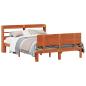 Preview: Bettrahmen mit Regal 2 stk. Wachsbraun Massivholz Kiefer