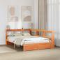 Preview: ARDEBO.de - Bücherregal-Bett Uni 2 stk. Wachsbraun 200 x 160 cm