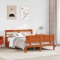 Preview: ARDEBO.de - Bettrahmen mit Regal 2 stk. Wachsbraun Massivholz Kiefer