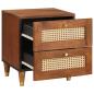 Preview: Nachttisch 2 stk. Braun 40 x 33 x 46 cm Massivholz Akazie