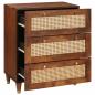 Preview: Sideboard Braun 60 x 33 x 75 cm Massivholz Mango