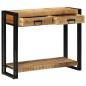 Preview: ARDEBO.de - Konsolentisch mit Regal Braun 90 x 33 x 75 cm Massivholz Mango