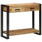 Preview: Konsolentisch mit Regal Braun 90 x 33 x 75 cm Massivholz Mango