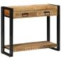 Preview: Konsolentisch mit Regal Braun 90 x 33 x 75 cm Massivholz Mango