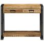 Preview: Konsolentisch mit Regal Braun 90 x 33 x 75 cm Massivholz Mango
