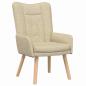 Preview: Sessel Creme 63 x 67 x 94 cm Stoff und Sperrholz