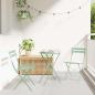 Preview: ARDEBO.de - Gartenklappstuhl 2 stk. Hellmint Metall