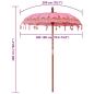 Preview: Balinesischer Sonnenschirm Rosa 185 x 185 x 260 cm