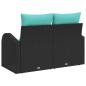 Preview: Gartensofa Schwarz 124 x 62 x 85cm Poly-Rattan
