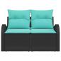 Preview: Gartensofa Schwarz 124 x 62 x 85cm Poly-Rattan