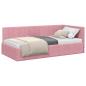 Preview: Eckbettgestell mit Kopfteil Rosa 90 cm x 190 cm Samt