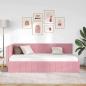 Preview: Eckbettgestell mit Kopfteil Rosa 90 cm x 190 cm Samt