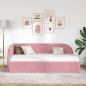 Preview: Eckbettgestell mit Kopfteil Rosa 90 cm x 200 cm Samt