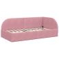 Preview: Eckbettgestell mit Kopfteil Rosa 90 cm x 200 cm Samt