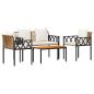 Preview: Gartenmöbel-Set 4 stk. Braun und Creme Weiß Poly-Rattan