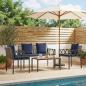 Preview: ARDEBO.de - Gartenmöbel-Set 4 stk. Grau und Marineblau Poly-Rattan