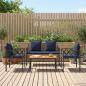 Preview: Gartenmöbel-Set 4 stk. Grau und Marineblau Poly-Rattan