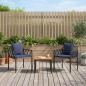 Preview: Gartenmöbel-Set 3 Stk. Grau und Marineblau Poly-Rattan